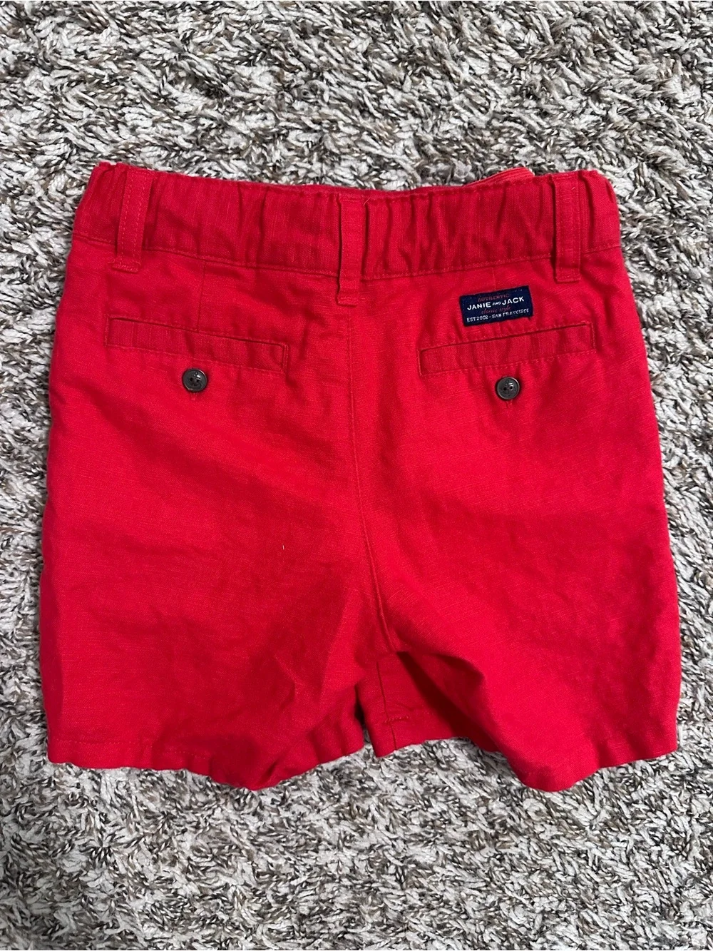 Janie and Jack boys Red Cotton Shorts with Back Pocket
